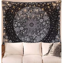 Tenture Murale Mandala Floraison Nocturne
