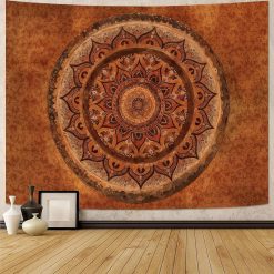 Tenture Murale Mandala “Soleil d’Ocre & Patine Royale”