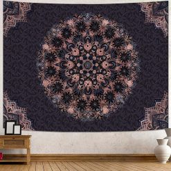 Tenture Murale Mandala “Velours Prune & Rosace Bohème”