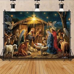 Tenture Murale Art Chrétien - La Sainte Nativité, Veillée de Bethléem