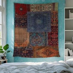 Tenture Murale Bohème Patchwork Tapis d’Orient Majestueux