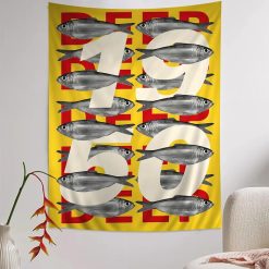 Tenture Murale Bord de Mer - Poissons Graphiques “Pop 1950”