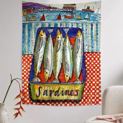 Tenture Murale Bord de Mer - Sardines “Couleurs du Sud”