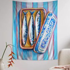 Tenture Murale Bord de Mer - Sardines “Éclat Marin”