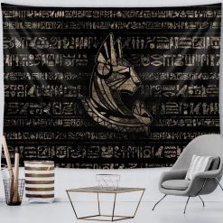 Tenture Murale Égyptienne Anubis Gardien des Paroles Funéraires
