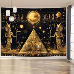 Tenture Murale Égyptienne "Cosmos Solaire des Divinités Ancestrales"