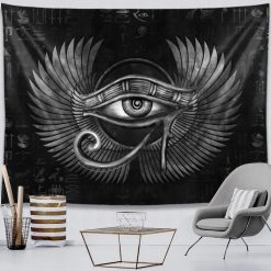 Tenture Murale Égyptienne Œil d’Horus Ailé des Ombres Anciennes