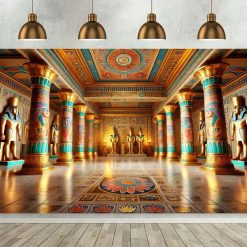 Tenture Murale Égyptienne Salle des Colonnes Pharaoniques Sacrées