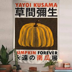 Tenture Murale Japonaise Hommage à Yayoi Kusama Citrouille Éternelle
