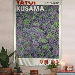 Tenture Murale Japonaise Hommage à Yayoi Kusama Jardin en Floraison