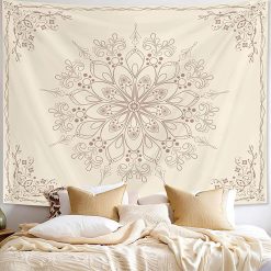 Tenture Murale Mandala "Élégance Bohème Sable Rosé"