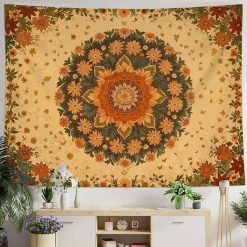 Tenture Murale Mandala Floraison Solaire Bohème