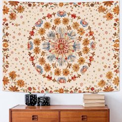 Tenture Murale Mandala Floral Aquarelle d’Automne