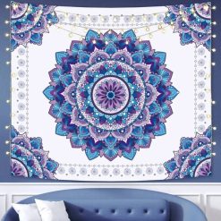 Tenture Murale Mandala Harmonie Indigo & Améthyste