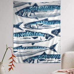 Tenture Murale Nature - Banc de Poissons Bleus “Esprit Marin”