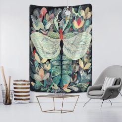 Tenture Murale Nature Libellule Émeraude au Jardin Secret