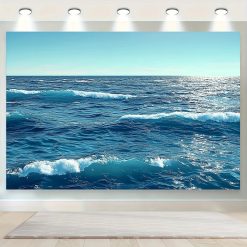 Tenture Murale Paysage - Vagues d’Azur à l’Horizon
