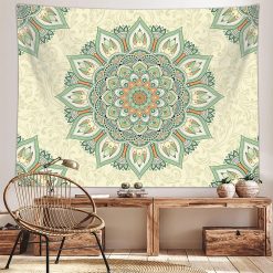 Tenture Mandala Rosace Sauge & Harmonie Florale