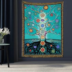 Tenture Murale Arbre de Vie Chakras et Énergie Lumineuse