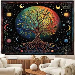 Tenture Murale Arbre de Vie Équinoxe Multicolore