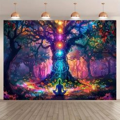 Tenture Murale Arbre de Vie Méditation Chakras
