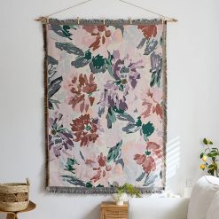 Tenture Murale Bohème - Aquarelle Florale Mauve