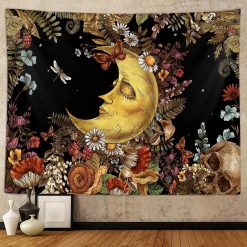 Tenture Murale Bohème Croissant de Lune Sommeil et Nature Enchantée