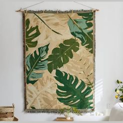 Tenture Murale Bohème - Monstera Jungle Ardoise