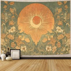Tenture Murale Bohème Rayonnement Solaire et Jardin Art Nouveau
