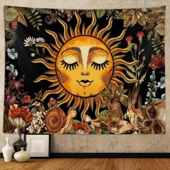 Tenture Murale Bohème Soleil de Minuit et Nature Mystique
