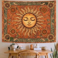 Tenture Murale Bohème Soleil de Plénitude et Tournesols Vintage