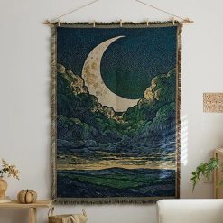 Tenture Murale Bohème - Songe de Lune Émeraude