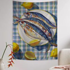Tenture Murale Bord de Mer - Poissons et Citrons “Saveurs du Sud”