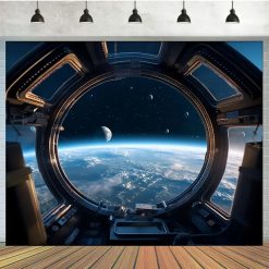 Tenture Murale Espace "Hublot sur l’Infini Cosmique"