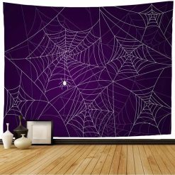 Tenture Murale Gothique Toiles Violettes Arachnéennes