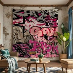 Tenture Murale Graffiti - Cash Clash Rose Urbain