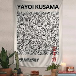 Tenture Murale Japonaise Hommage à Yayoi Kusama Ondes de l’Infini