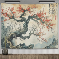 Tenture Murale Japonaise - Poésie du Cerisier Ancestral