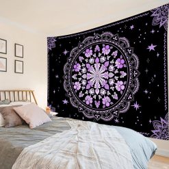 Tenture Murale Mandala « Aura Lunaire Violette »