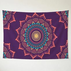 Tenture Murale Mandala « Éclipse Bohème Pourpre »