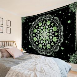 Tenture Murale Mandala « Éveil Astral Émeraude »