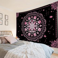 Tenture Murale Mandala « Floraison Cosmique Rose »