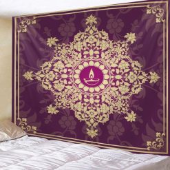Tenture Murale Mandala « Lumière Sacrée Pourpre »