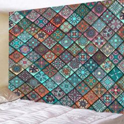 Tenture Murale Mandala « Mosaïque Bohème Pastel Vintage »