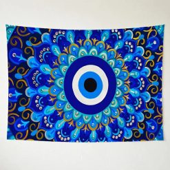 Tenture Murale Mandala « Œil Protecteur Saphir »
