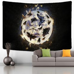 Tenture Murale Mystique "Danse des Ombres sur Lune Éternelle"