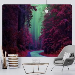 Tenture Murale Nature « Forêt Enchantée aux Reflets Émeraude »