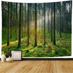 Tenture Murale Nature Forêt Verticale aux Lumières Émergentes