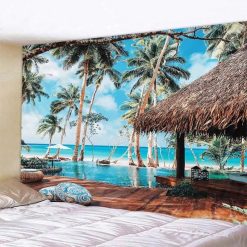 Tenture Murale Paysage Bungalow Tropical