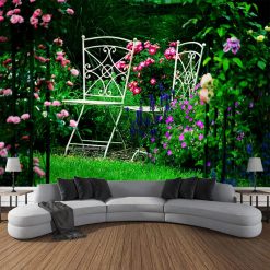 Tenture Murale Paysage Coin de Jardin Romantique